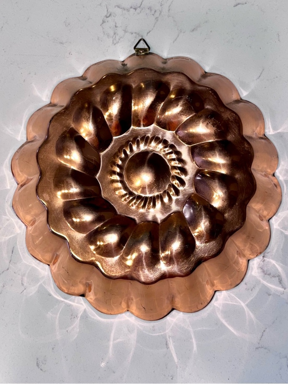 VTG 1979 Revere Ware Copper  Fluted Scalloped Aspics, Jello Mold & Wall Decor 9”